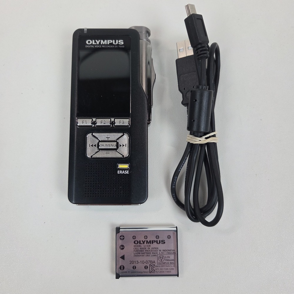Olympus Digital Voice Recorder DS-7000 w/ Genuine Battery & Cable Tested